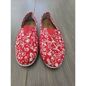 Max Collection Women's Classics Canvas Flats Size US 9 (Red)